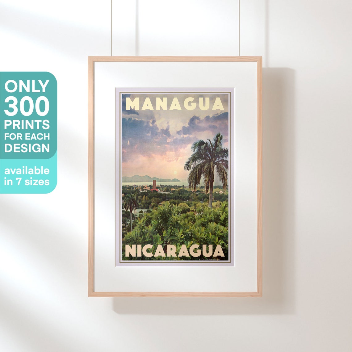 Managua Poster Sunset By Alecse Limited Edition Nicaragua Travel Poster Gallery Wall Print Of Managua Nicaragua Decoration Gift - Image 3