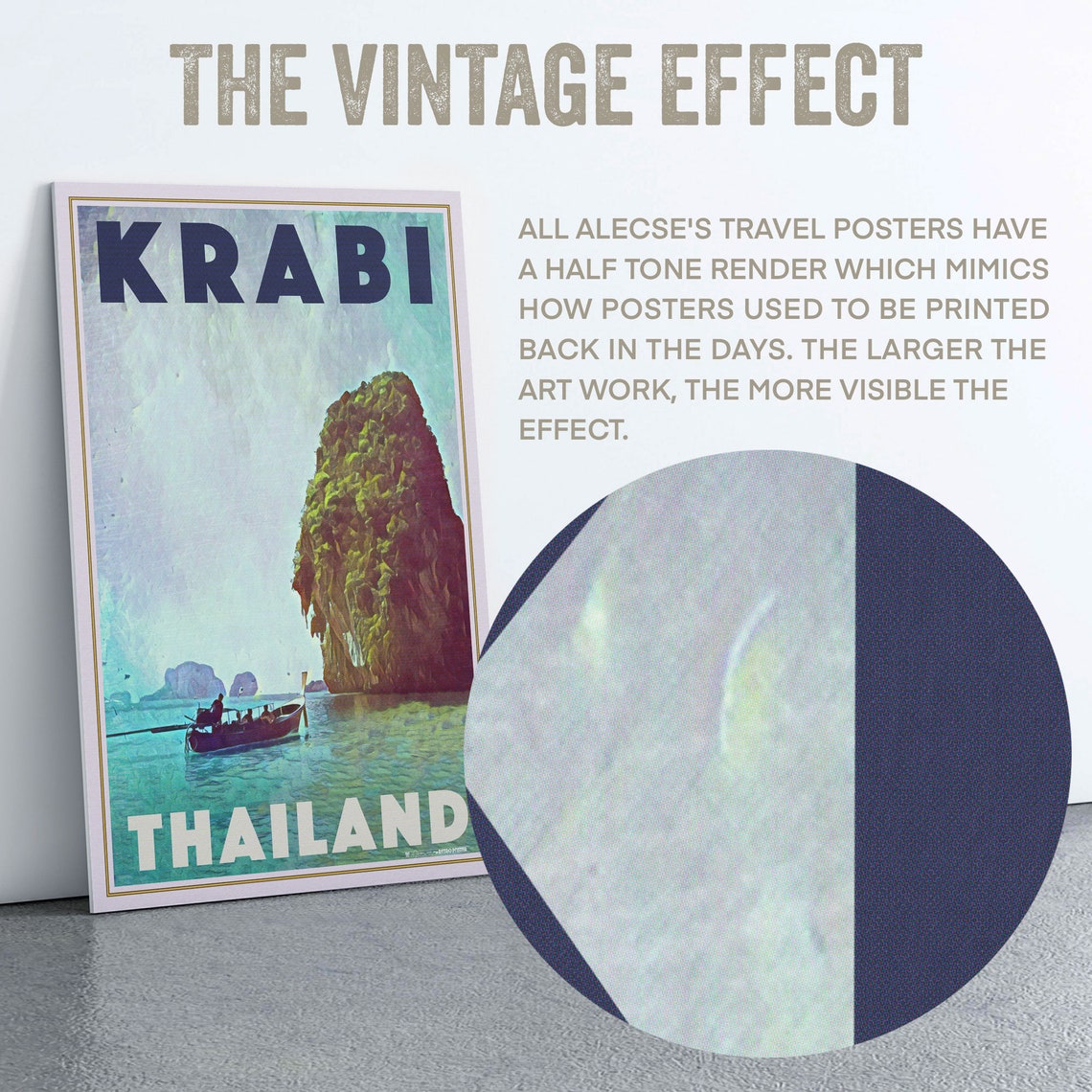 Krabi Thailand Limestone Karst Cliffs Longtail Boat Travel Poster - Image 2