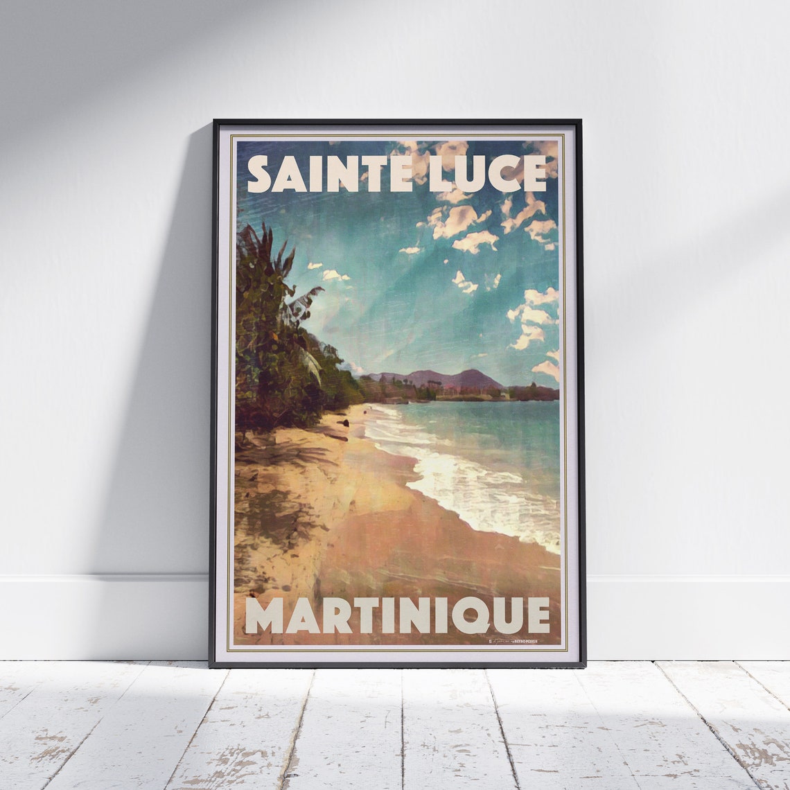 Sainte Luce Martinique Sandy Beach Caribbean Coast Retro Poster