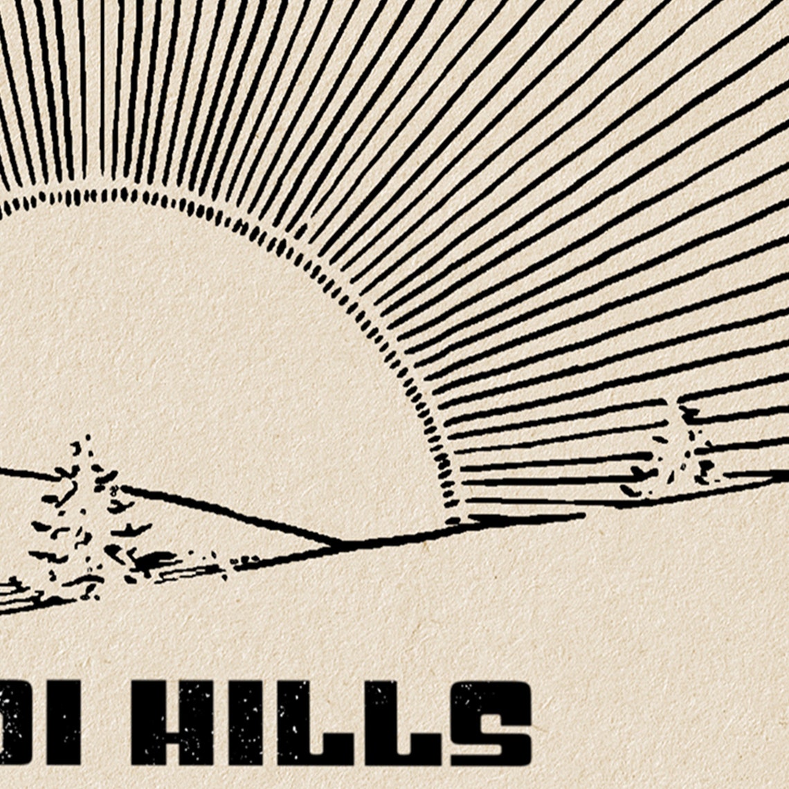 Soorya Sunrise Over Nandi Hills Bold Line Art Vintage India Poster - Image 4