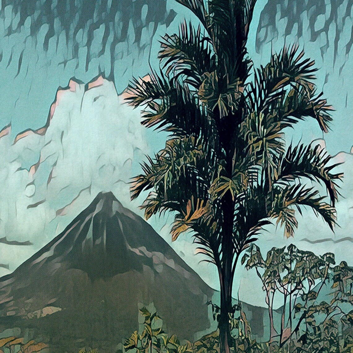 Costa Rica Pura Vida Arenal Volcano Jungle Retro Travel Poster - Image 4