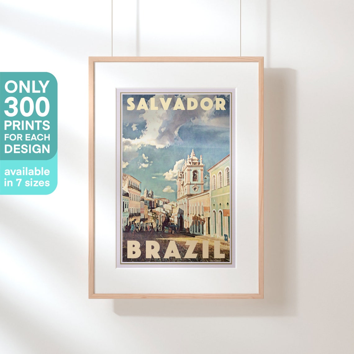 Salvador De Bahia Poster By Alecse Limited Edition Brazil Travel Poster Salvador De Bahia Gallery Wall Print Brazil Decorative Print - Image 3