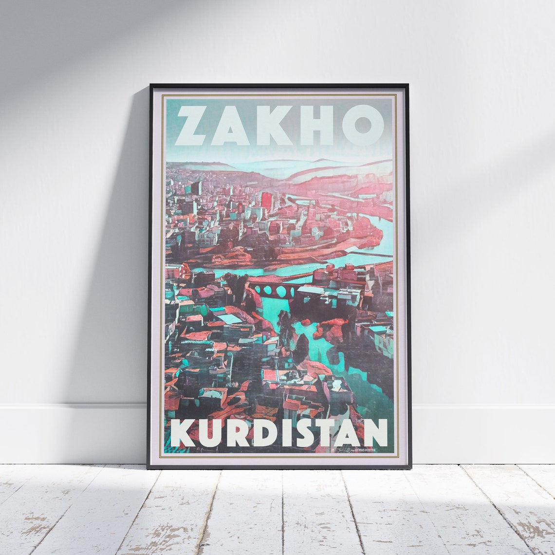 Zakho Poster Kurdistan By Alecse Limited Edition Iraq Travel Poster Classic Zakho Print Kurdistan Gift Poster Of Zakho Kurdistan