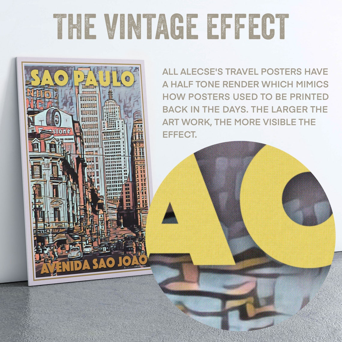 Sao Paulo Poster Avenida Sao Joao By Alecse Limited Edition Brazil Travel Poster Brazil Gallery Wall Print Of Sao Paulo Brazil Gift - Image 2