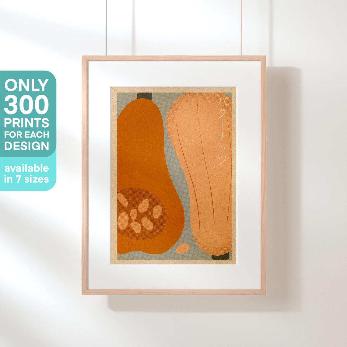 Butternut Squash Japanese Vintage Autumn Kitchen Food Art Poster - Image 3