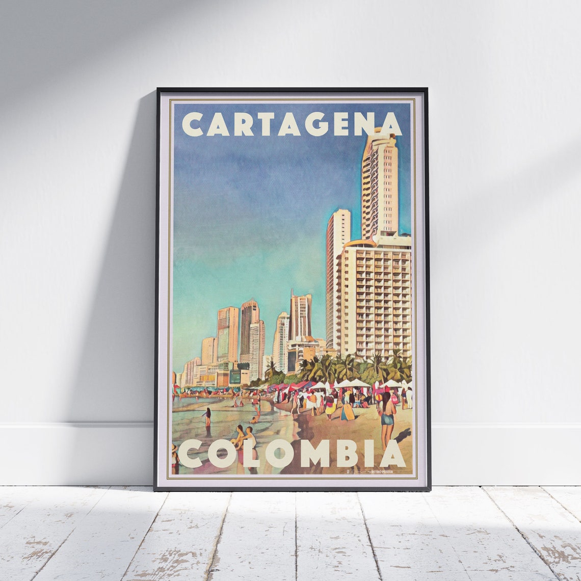 Cartagena Poster Beach By Alecse Limited Edition Colombia Travel Poster Colombia Gallery Wall Print Of Cartagena Colombian Decoration