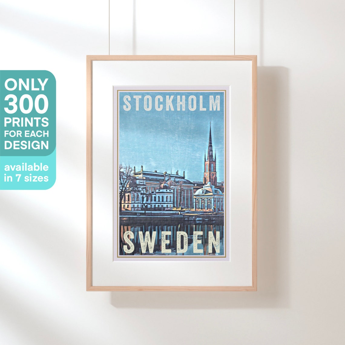 Stockholm Poster Palace By Alecse Limited Edition Sweden Travel Poster Stockholm Print Sweden Travel Wall Swedish Decor Stockholm - Image 3