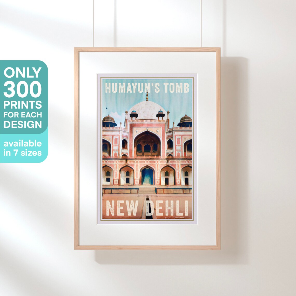 Humayun's Tomb New Dehli India Retro Travel Poster Mughal Art - Image 3