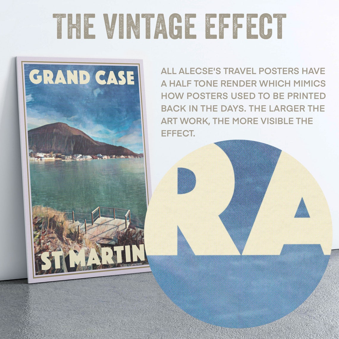 Grand Case St Martin Vintage Travel Poster With Quiet Bay Boardwalk - Image 2