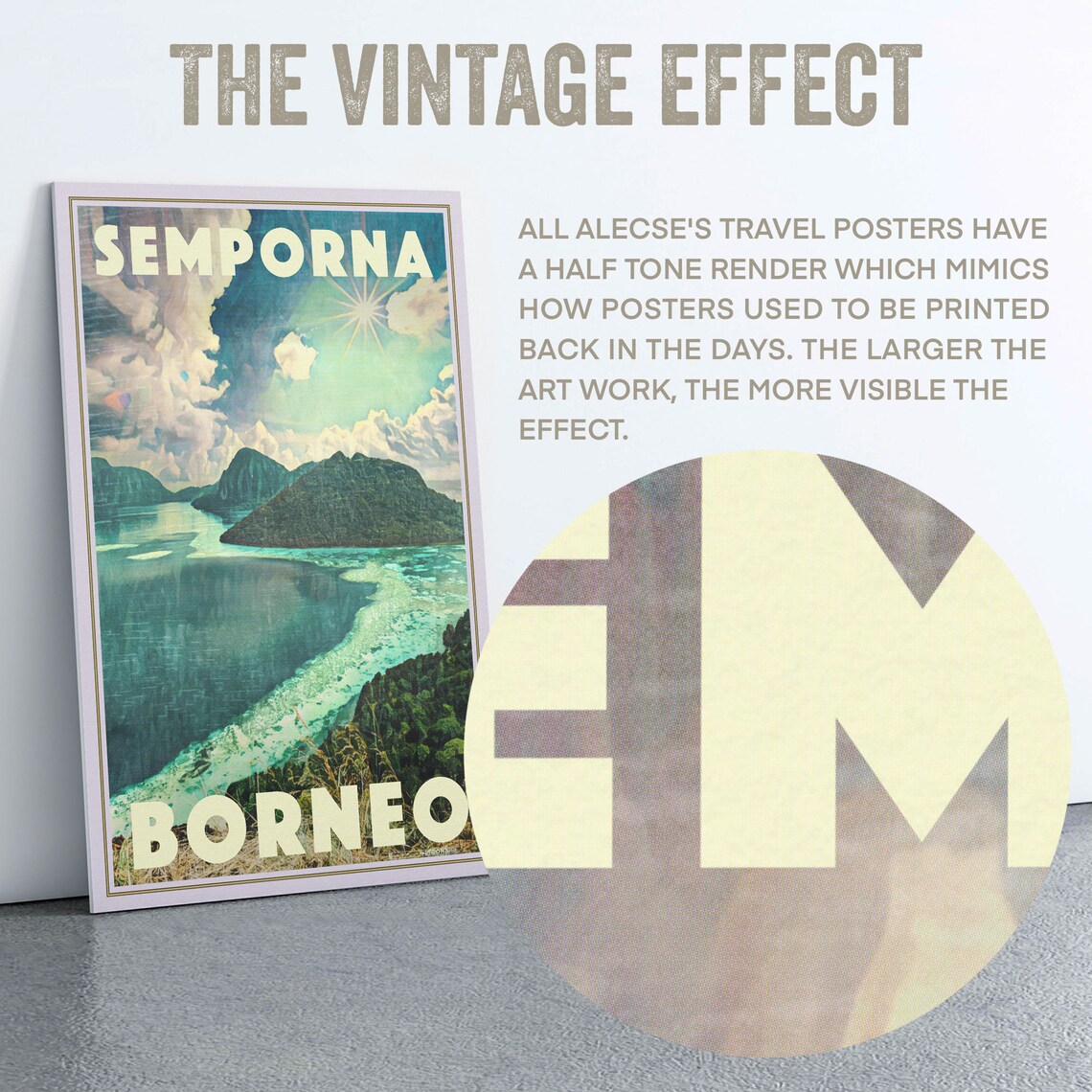 Borneo Poster Semporna By Alecse Limited Edition Malaysia Travel Poster Borneo Gallery Wall Print Of Semporna Malaysia Decoration - Image 2