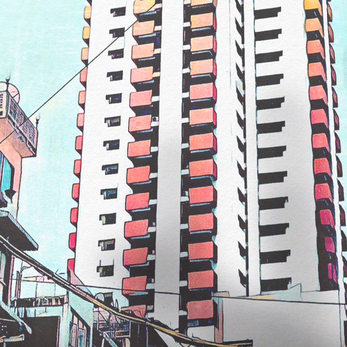 Bangkok Thailand Vintage Travel Poster Baiyoke Tower Skyline Art - Image 4