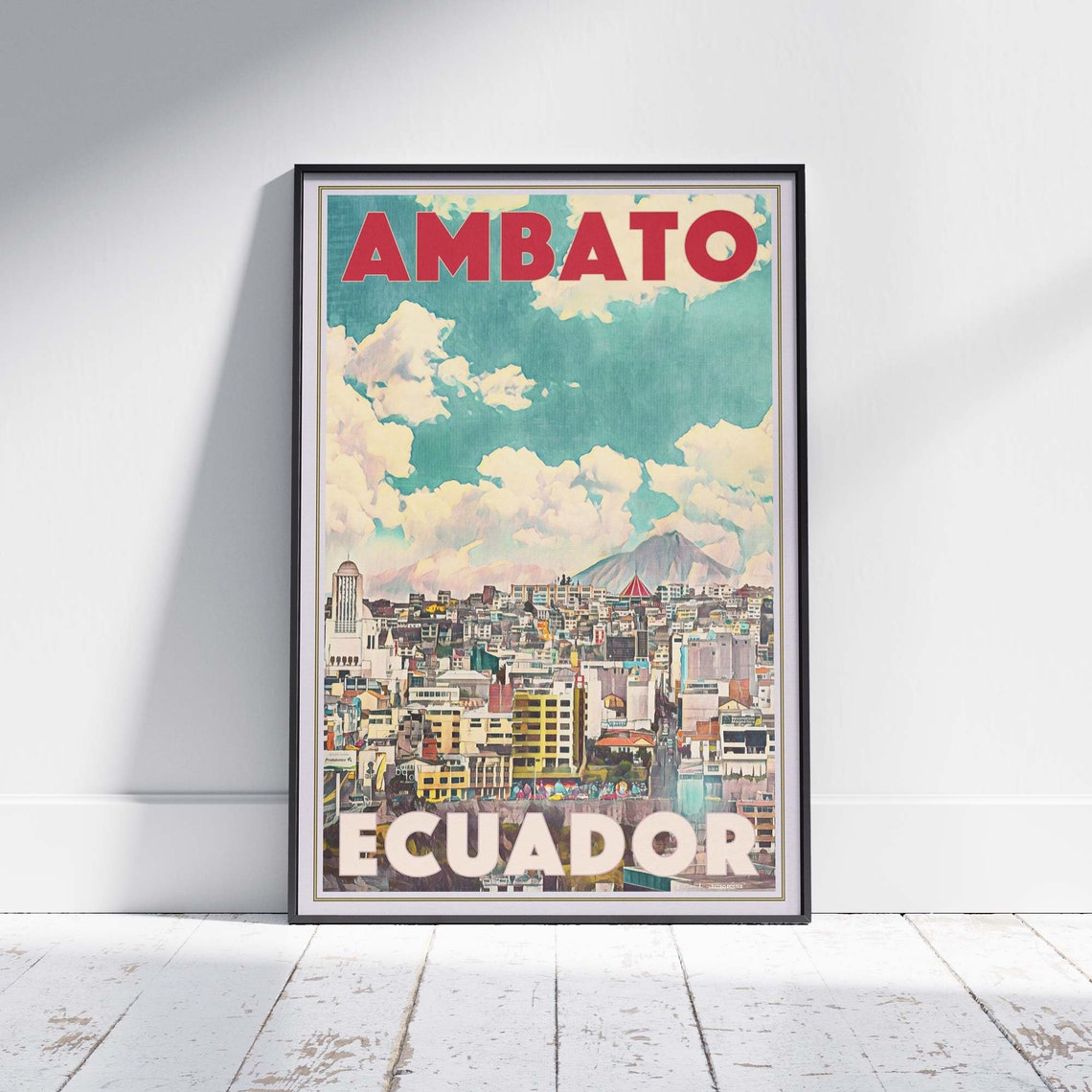 Ecuador Poster Ambato City By Alecse Limited Edition Ecuador Travel Poster Ecuador Print Ambato Poster Poster Of Ambato Ecuador