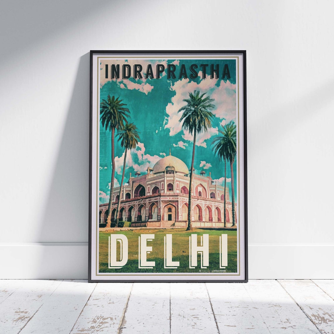 Delhi Poster Indraprastha By Alecse Limited Edition India Travel Poster Old Delhi Print Delhi Gift Poster Of Delhi Humayuns Tomb