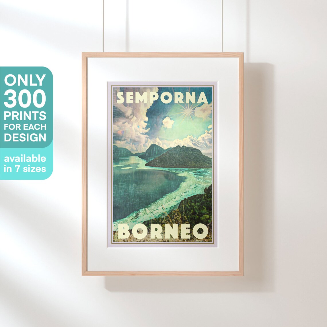 Borneo Poster Semporna By Alecse Limited Edition Malaysia Travel Poster Borneo Gallery Wall Print Of Semporna Malaysia Decoration - Image 3