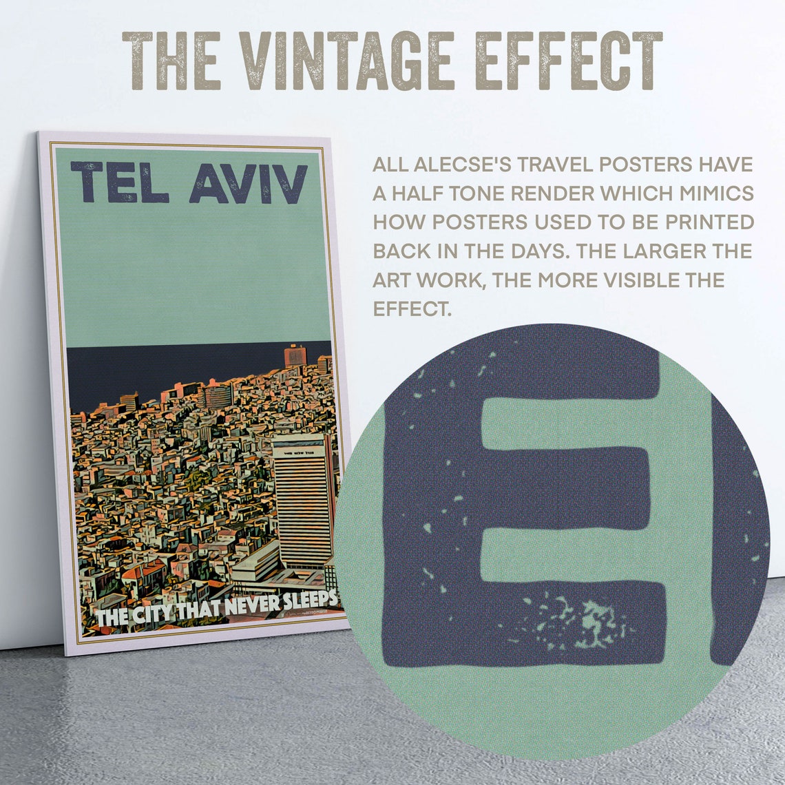 Tel Aviv Israel City That Never Sleeps Skyline Travel Poster - Image 2