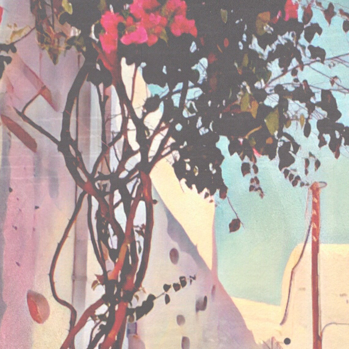 Paros Greece Retro Travel Poster Cyclades Island Whitewashed Alley Art - Image 4
