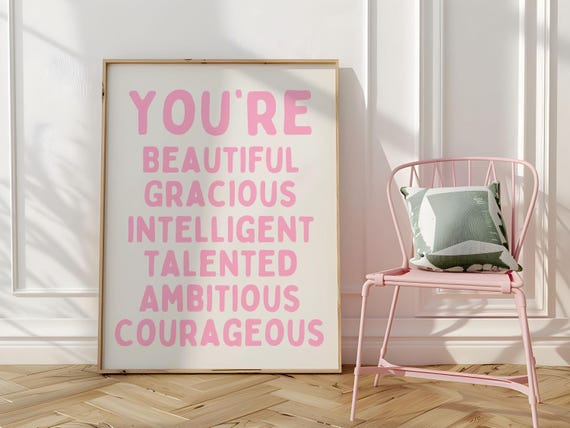 You Are Important Affirmation Print Wall Art Self Love Cute Pink Poster Amazing Prints For Dorm