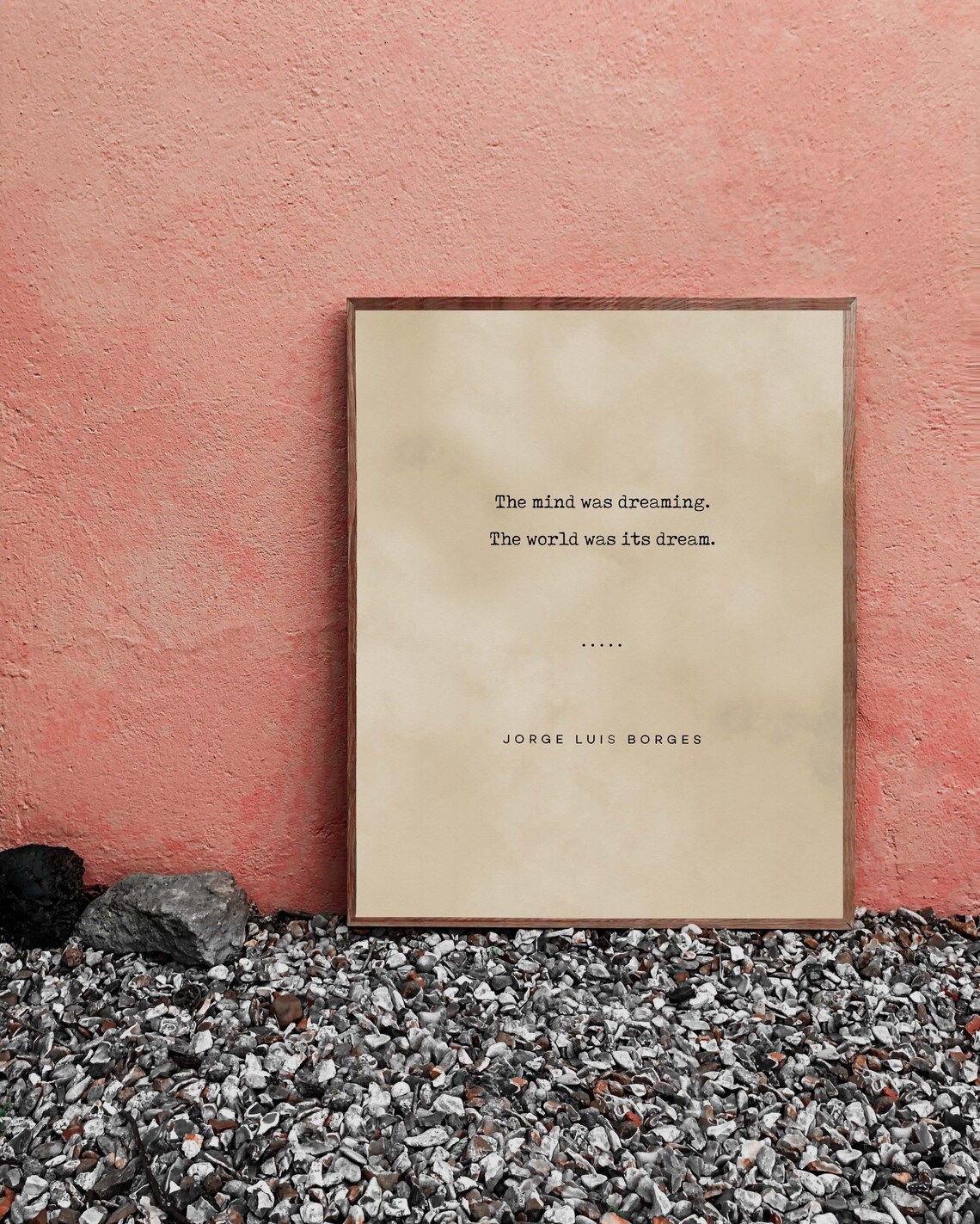 Jorge Luis Borges The Mind Was Dreaming Typewriter Quote Poster - Image 2