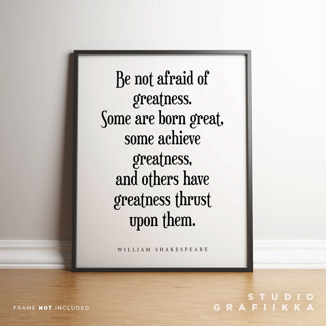 William Shakespeare Be Not Afraid of Greatness Elegant Poster - Image 3