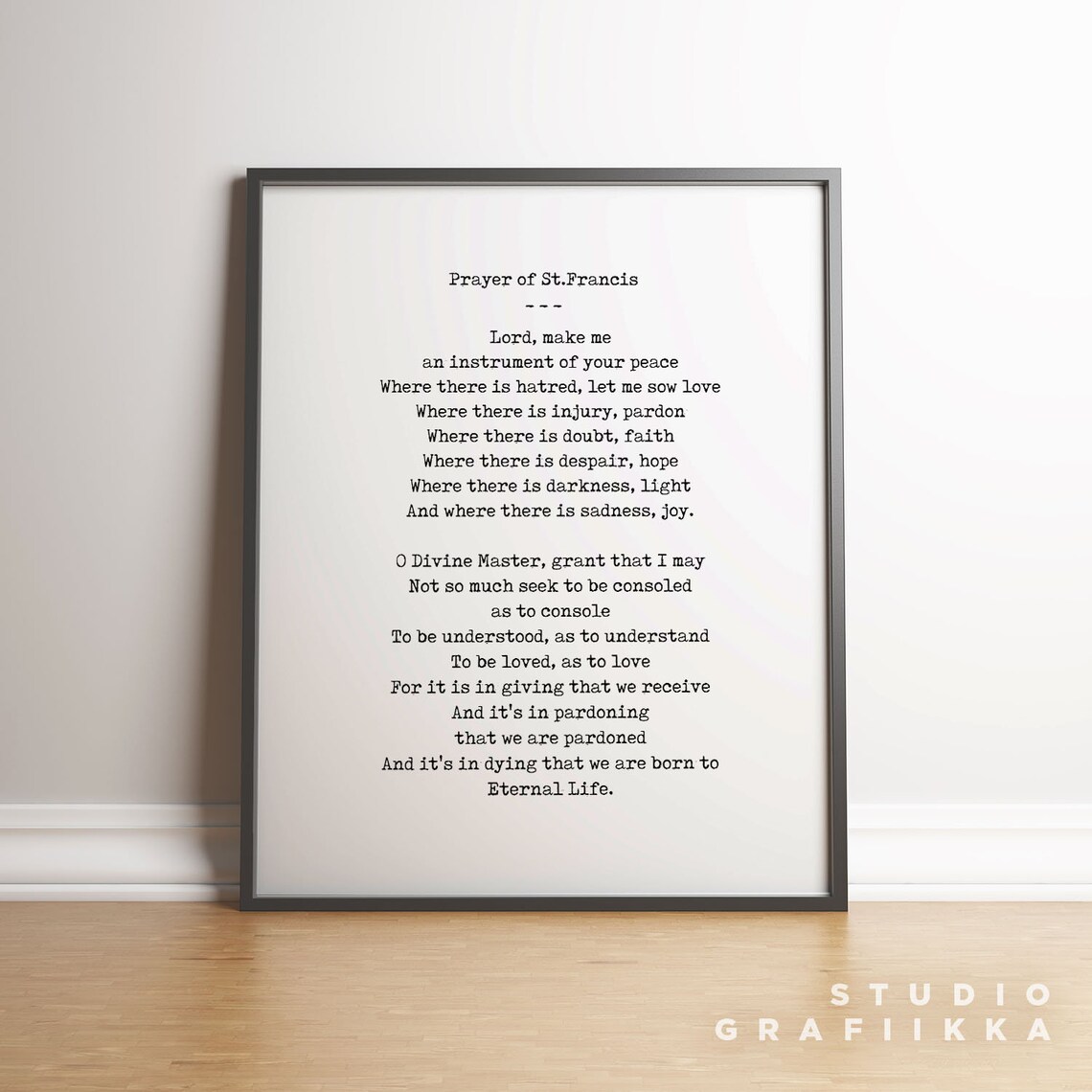 Prayer of St Francis Lord Make Me an Instrument of Peace Art Print - Image 2