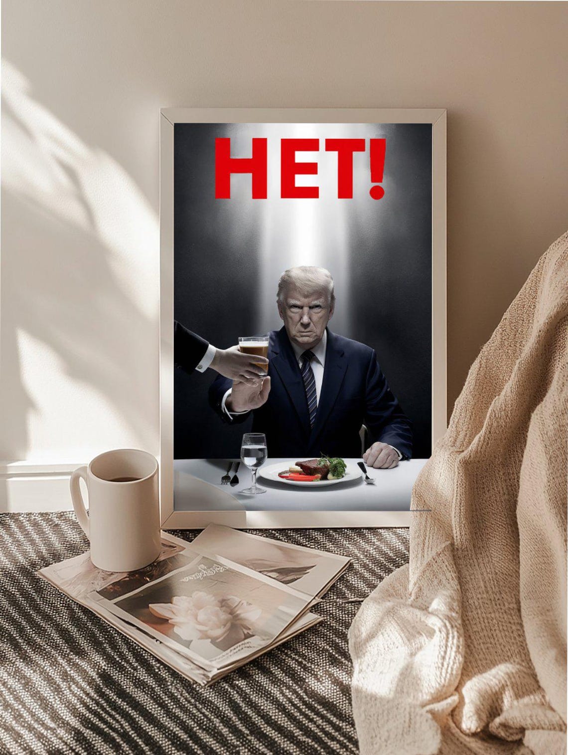 Dramatic Donald Trump HET Bold Political Statement Dinner Poster - Image 2