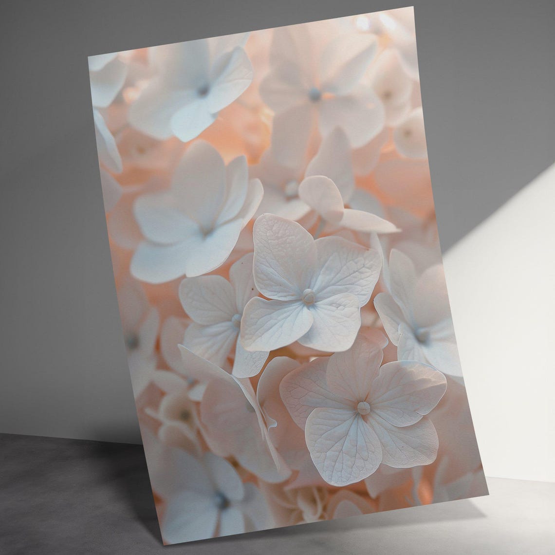 Elegant Soft White Hydrangea Blooms Dreamy Floral Close Up Poster - Image 3