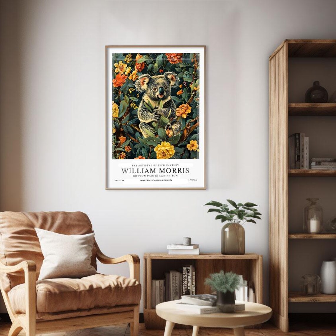 William Morris Koala Eucalyptus Flowers Cotton Prints Exhibition Poster - Image 2