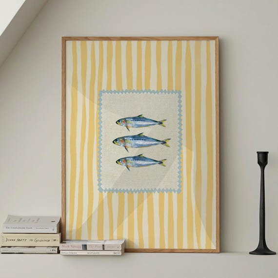 Vintage Sardines Fish Retro Kitchen Art Print