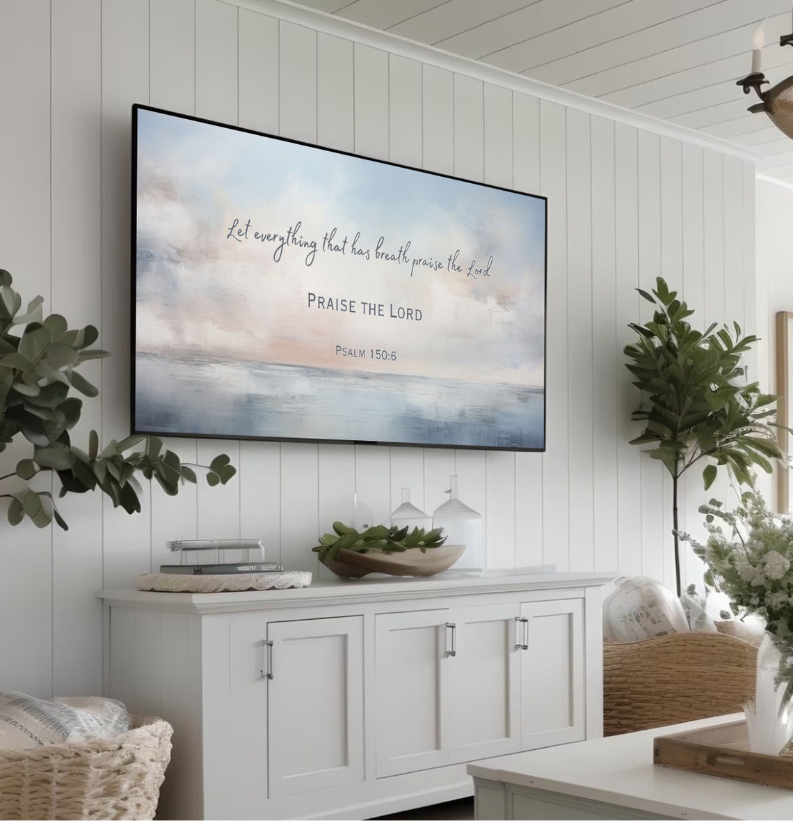 Frame Tv Bible Verse Psalm 150 Scripture Let Everything That Has Breath Praise The Lord Bible Quote Jesus Love Christian Frame Tv - Image 4