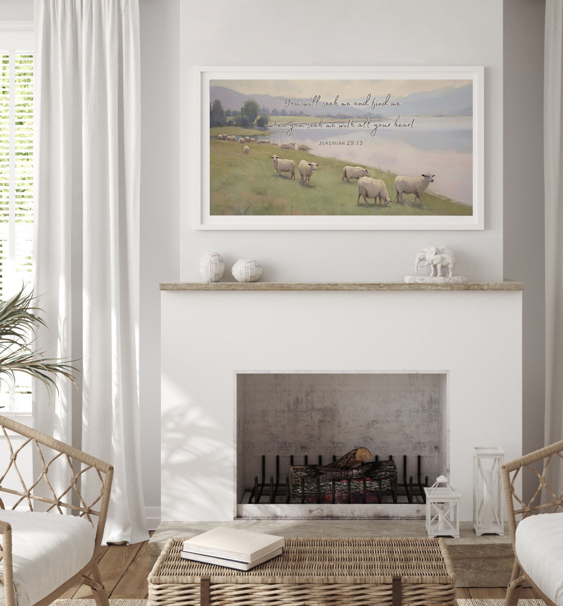 Jeremiah 29 Seek Me And Find Me Sheep Pasture Scripture Poster - Image 3