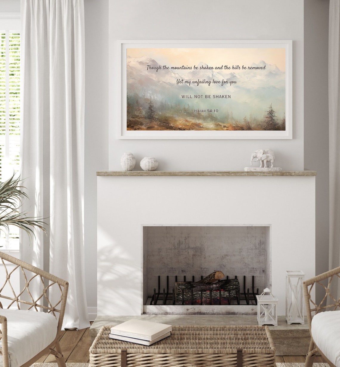 Isaiah 54 10 Mountains Will Not Be Shaken Scripture Art Poster - Image 2