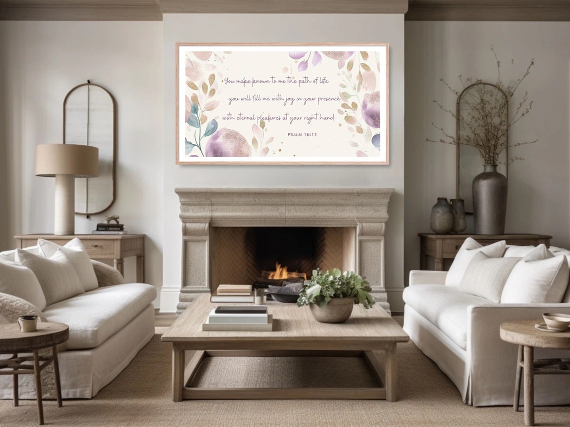 Psalm 16 11 Path Of Life Watercolor Floral Scripture Art Poster - Image 4