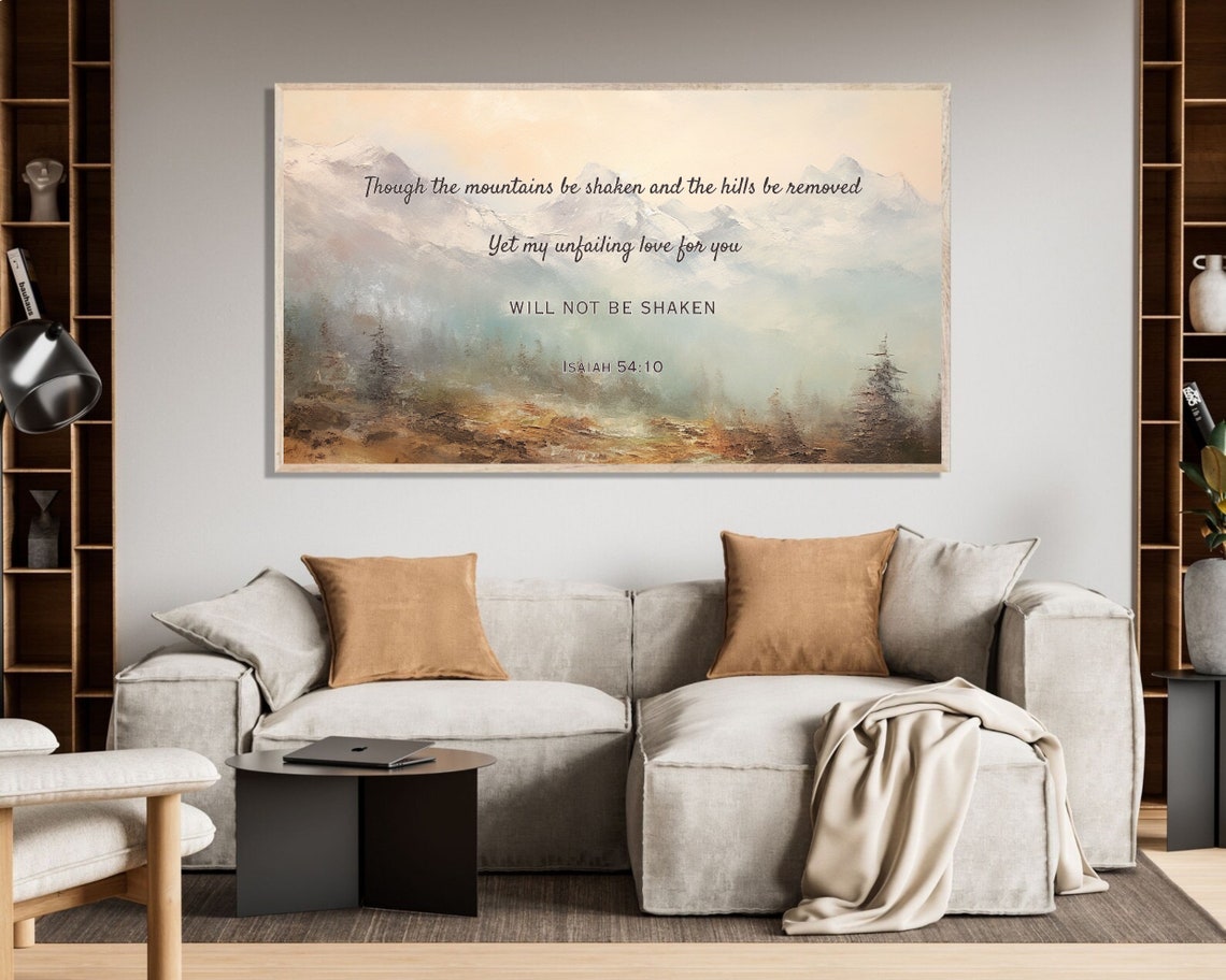 Isaiah 54 10 Mountains Will Not Be Shaken Scripture Art Poster - Image 3