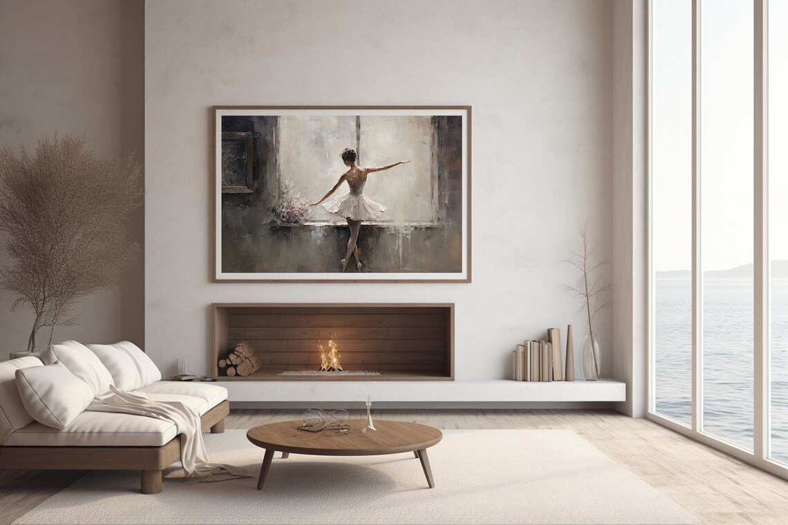 Ballerina In Tutu At Window Moody Antique Dance Painting Poster - Image 5