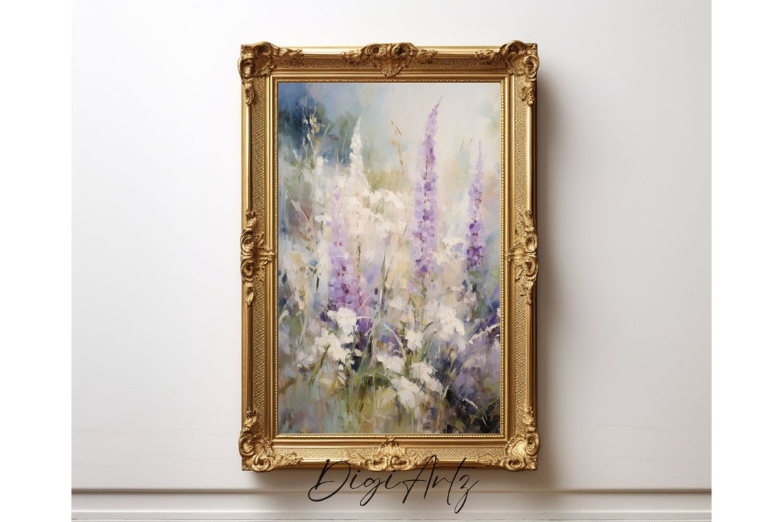 Wildflower Meadow White Daisy Purple Blooms Spring Garden Poster