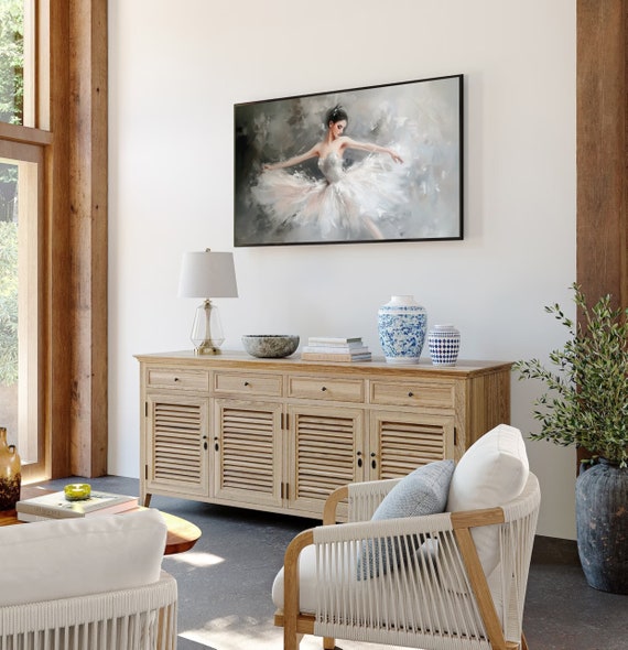 Frame Tv Ballerina Portrait Dancing Wall Art Moody Ballet Portrait Oil Painting Vintage Victorian Ballet Home Decor Dark Academia