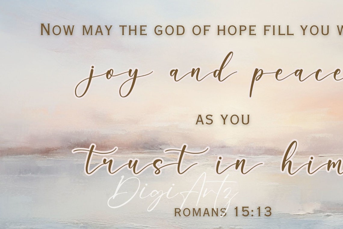 Romans 15 13 Joy and Peace Bible Verse Seascape Scripture Poster - Image 6