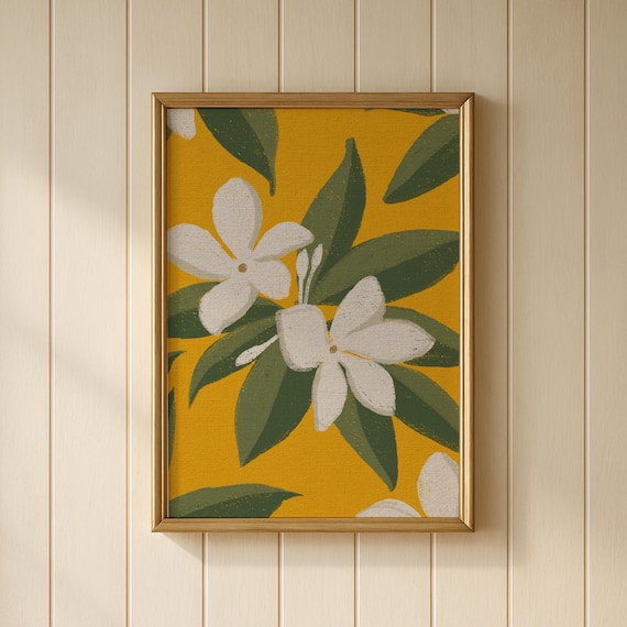 Philippines National Flower Sampaguita Poster Filipino Satin Print Home Living Room Kitchen Wall Art Decor Gift Deco
