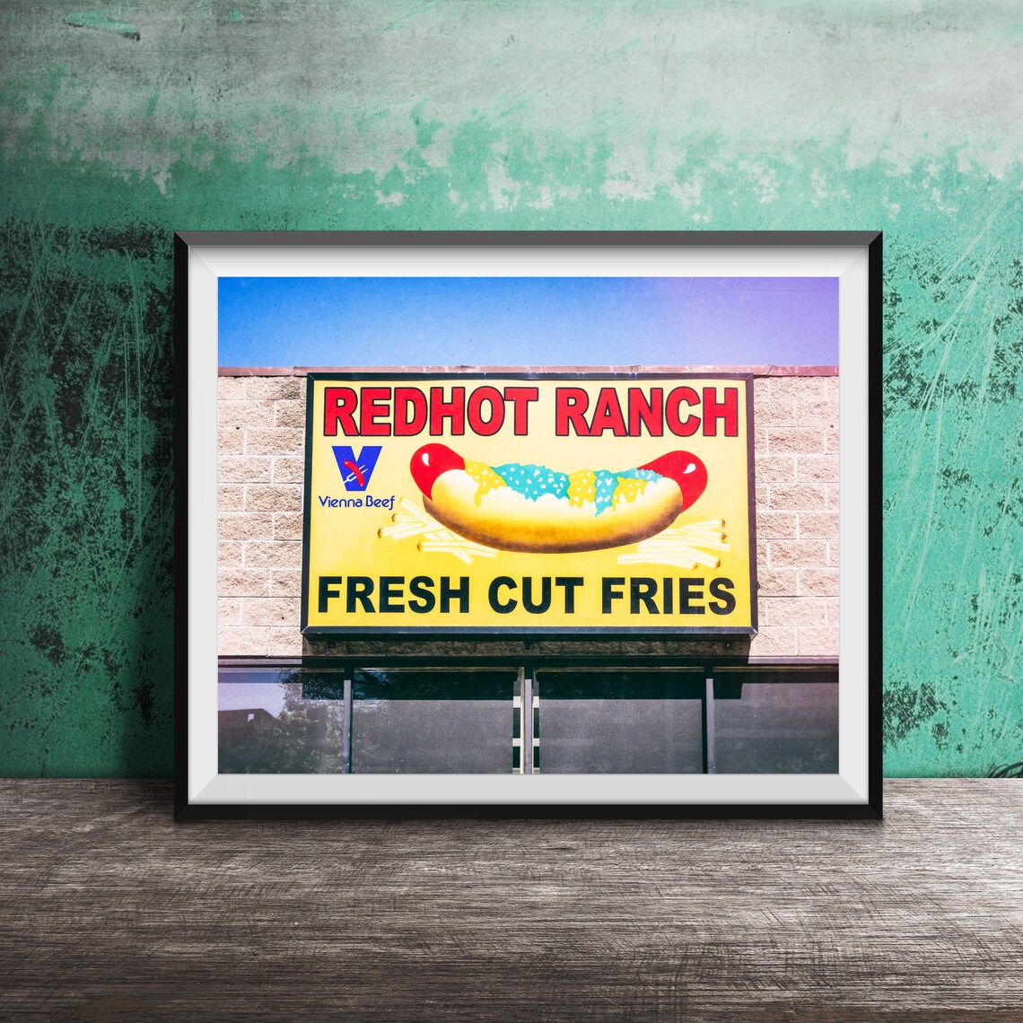Redhot Ranch Vienna Beef Chicago Hot Dog Sign Photography Poster