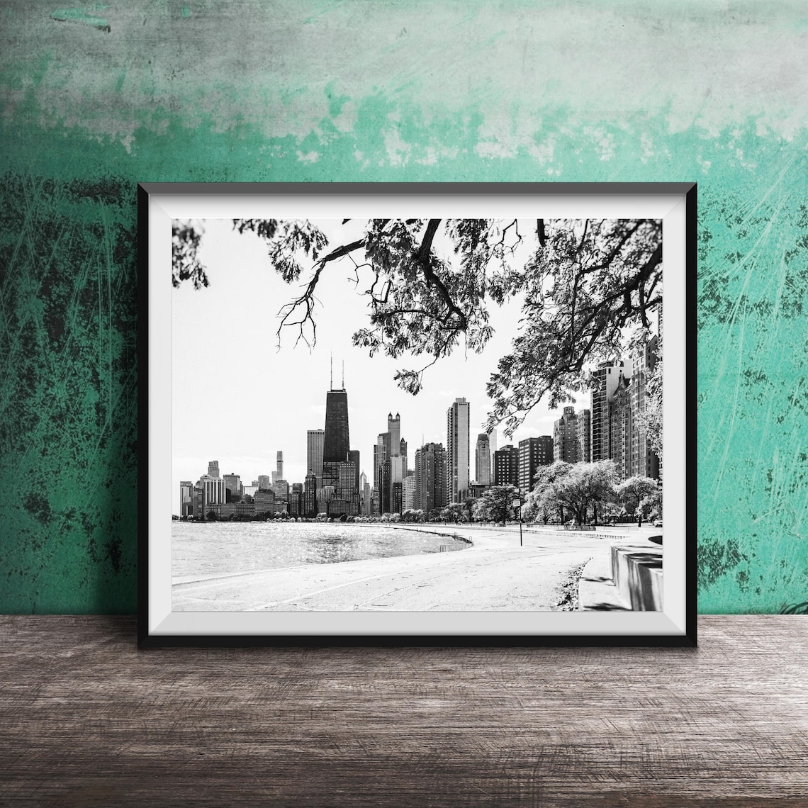 Chicago Skyline Autumn Lakefront Lake Michigan Photography Poster - Image 2
