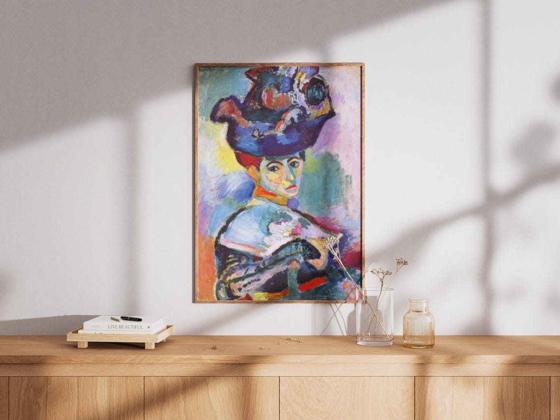 Henri Matisse Woman With A Hat 1905 Fauvist Painting Modern Woman Portrait Painting Abstract Art Wall Art Femme Au Chapeau - Image 2