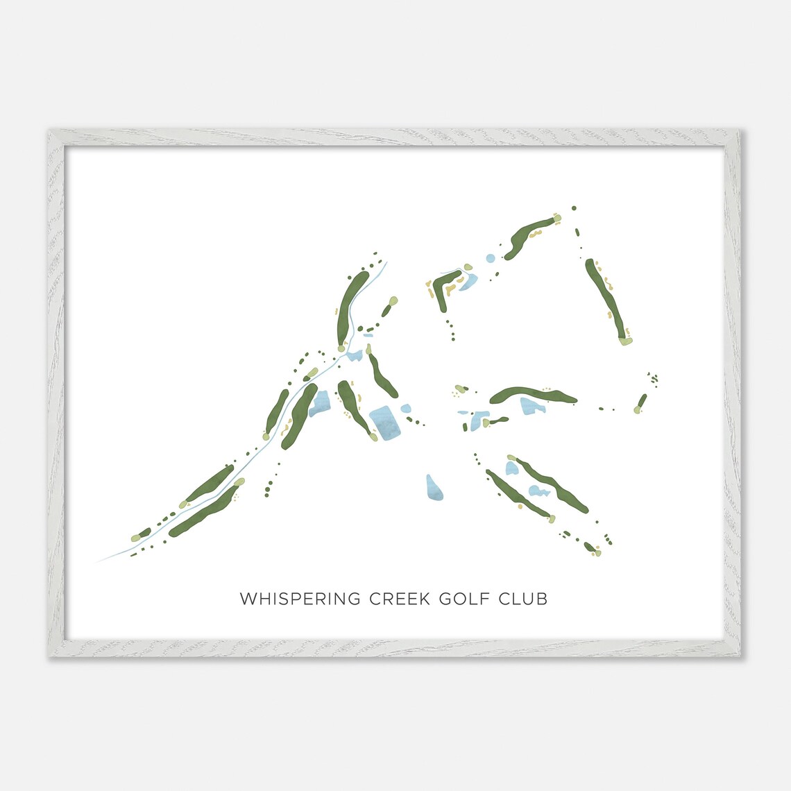 Whispering Creek Golf Club Iowa Modern Watercolor Golf Map Poster - Image 3
