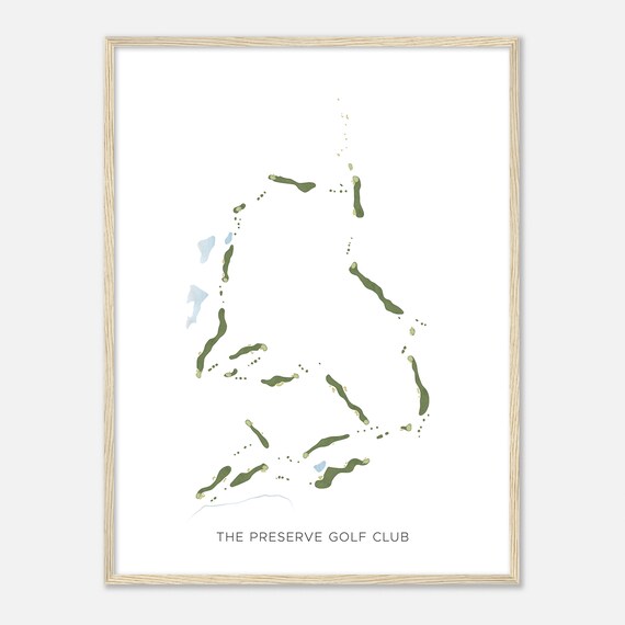 The Preserve Golf Club California Modern Watercolor Map Golfer Gift Golf Wall Art Golf Poster Print Course Layout