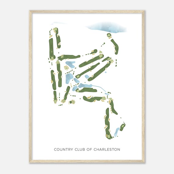 Country Club of Charleston South Carolina Modern Watercolor Poster