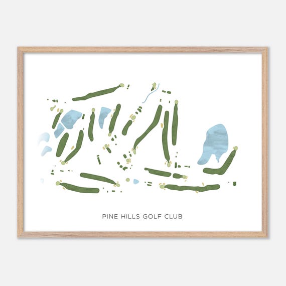 Pine Hills Golf Club In Brunswick Ohio Modern Watercolor Map Golfer Gift Golf Wall Art Golf Poster Print Course Layout