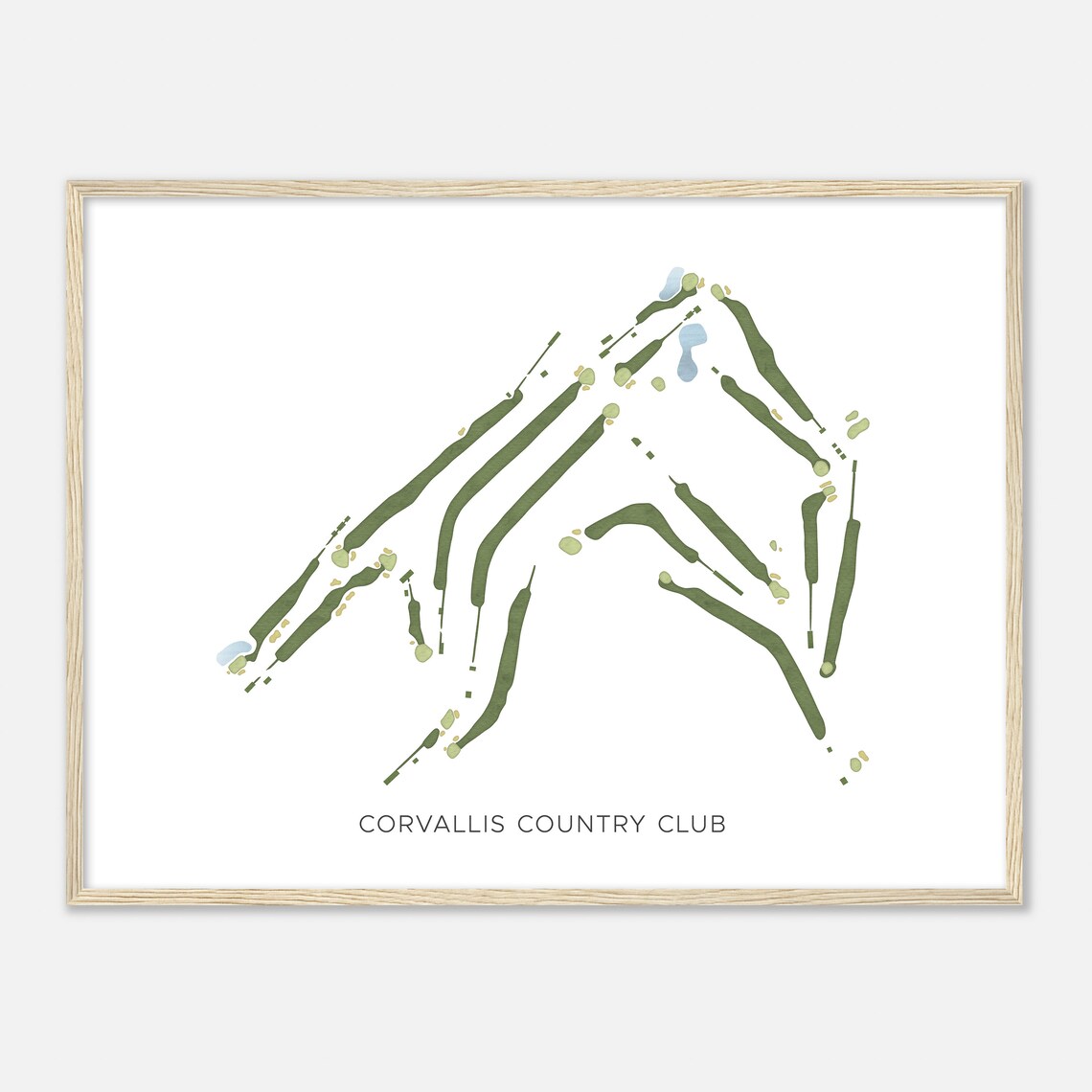 Corvallis Country Club Minimalist Watercolor Golf Map Golfer Wall Art - Image 2