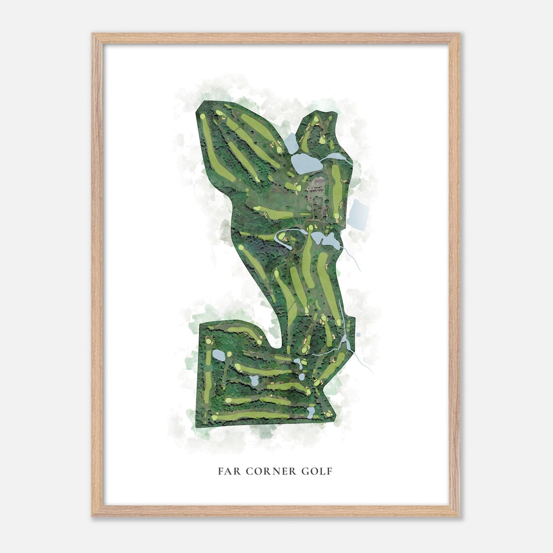 Far Corner Golf Massachusetts Classic Watercolor Aerial Poster - Image 2