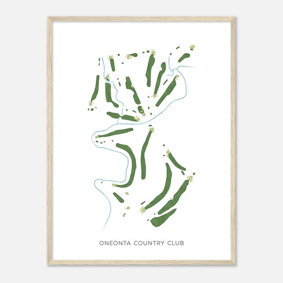 Oneonta Country Club Golf Course Minimalist Map Poster for Golfers