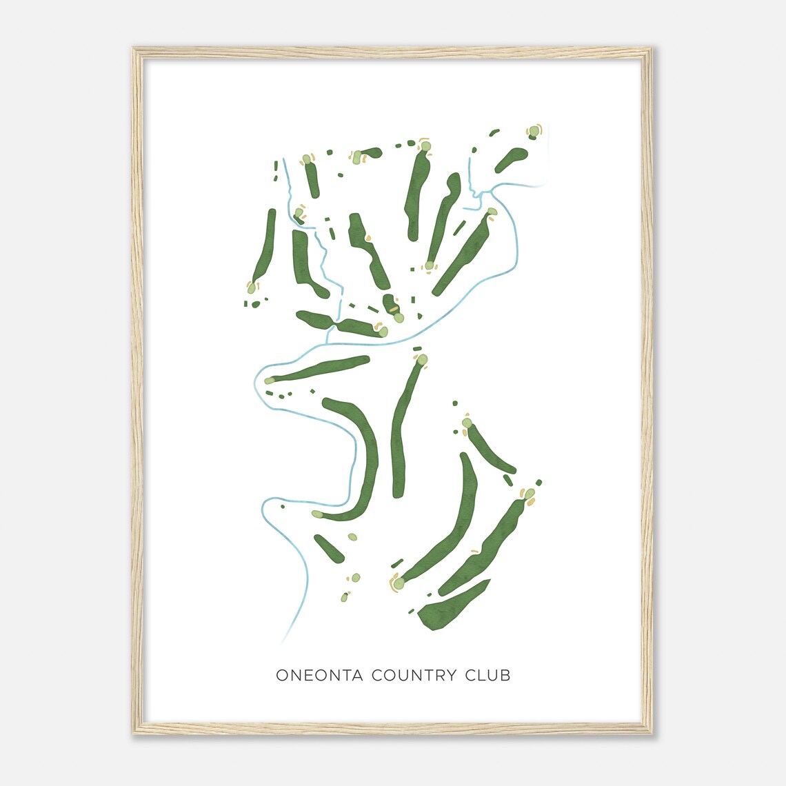 Oneonta Country Club Golf Course Minimalist Map Poster for Golfers