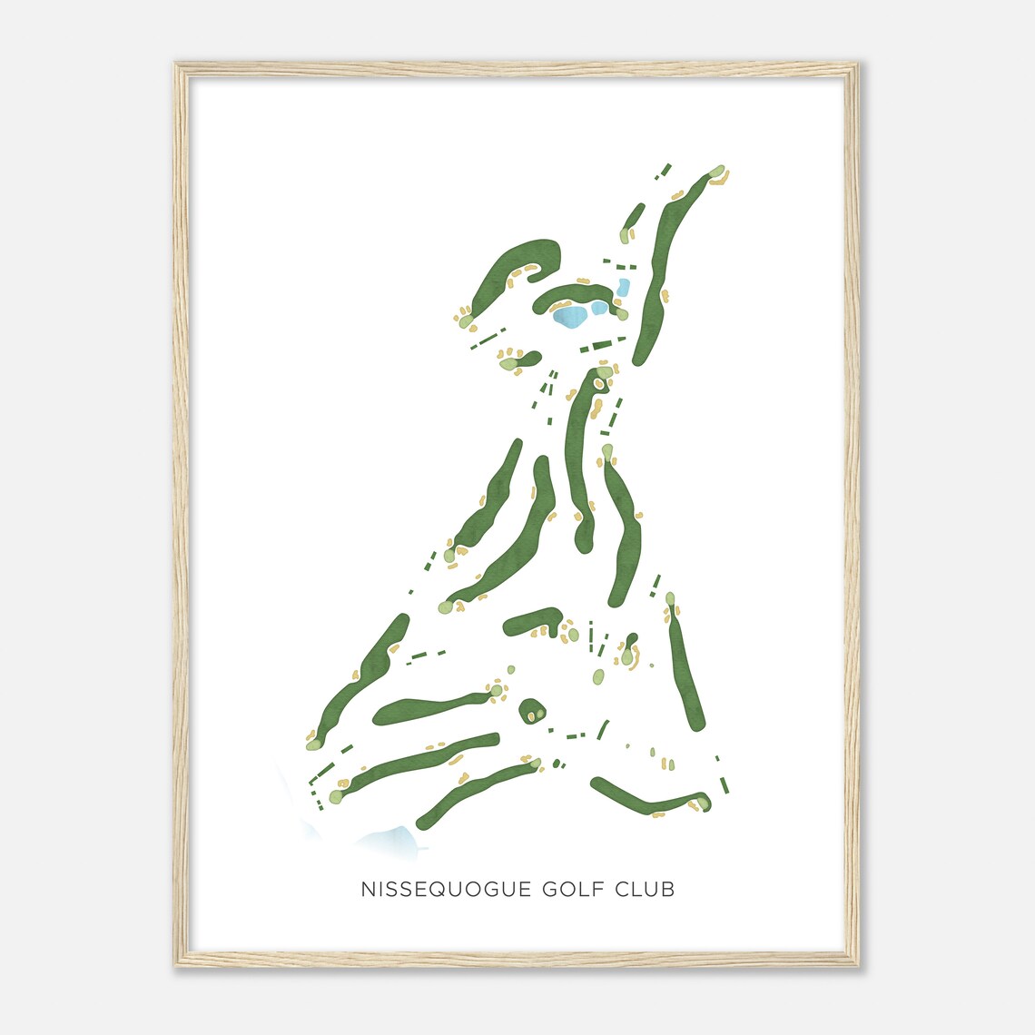 Nissequogue Golf Club New York Modern Watercolor Map Golfer Gift Golf Wall Art Golf Poster Print Course Layout - Image 2